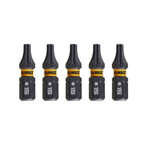 KOŃCÓWKI WKRĘTARSKIE EXTREME IMPACT® TORSION T15/25 MM (OPAK. 5 SZT.) DEWALT DT7380T-QZ