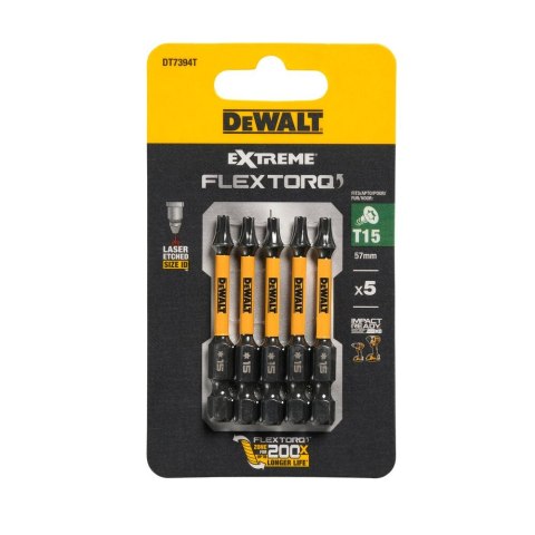 KOŃCÓWKI WKRĘTARSKIE EXTREME IMPACT® TORSION T15/50 MM (OPAK. 5 SZT.) DEWALT DT7394T-QZ