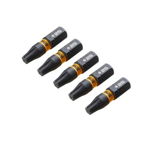 KOŃCÓWKI WKRĘTARSKIE EXTREME IMPACT® TORSION T25/25 MM (OPAK. 5 SZT.) DEWALT DT7382T-QZ
