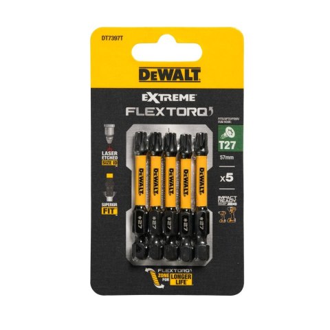 KOŃCÓWKI WKRĘTARSKIE EXTREME IMPACT® TORSION T27/50 MM (OPAK. 5 SZT.) DEWALT DT7397T-QZ