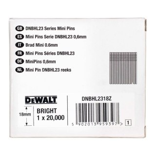 MINI PIN DO GWOZDZIARKI 23GA 18MM 20M DEWALT DNBHL2318Z