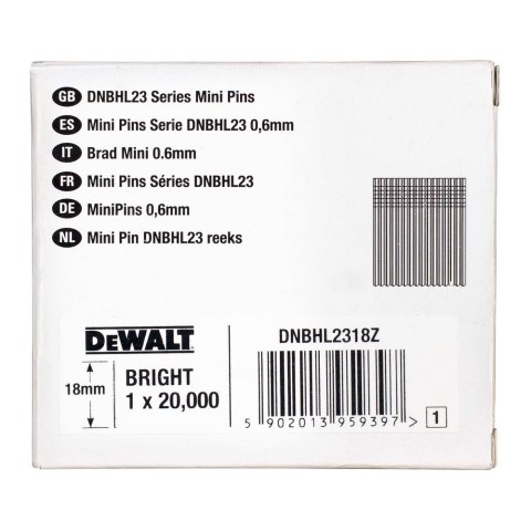 MINI PIN DO GWOZDZIARKI 23GA 18MM 20M DEWALT DNBHL2318Z