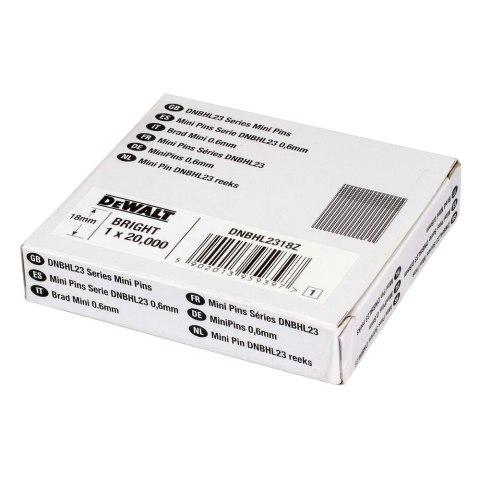 MINI PIN DO GWOZDZIARKI 23GA 18MM 20M DEWALT DNBHL2318Z