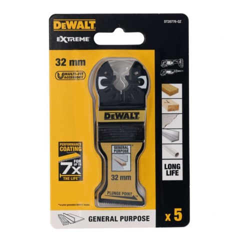 OSTRZA DO CIECIA WGŁĘBNEGO PLUNGE POINT DO MULTINARZĘDZIA 5 SZT. DEWALT DT20776-QZ