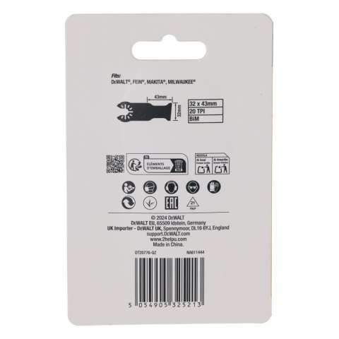 OSTRZA DO CIECIA WGŁĘBNEGO PLUNGE POINT DO MULTINARZĘDZIA 5 SZT. DEWALT DT20776-QZ