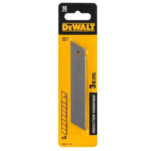 OSTRZA ŁAMANE 18MM HARTOWANE 3 SZT. DEWALT DWHT11719-0
