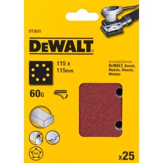 PAPIER ŚCIERNY 115X115MM NA RZEP GR.60 DEWALT DT3031-QZ