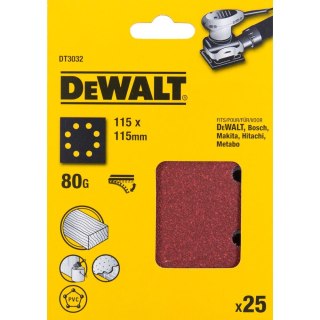 PAPIER ŚCIERNY 115X115MM NA RZEP GR.80 DEWALT DT3032-QZ