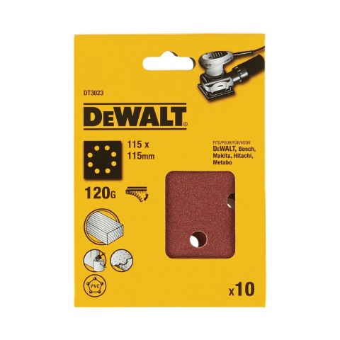 PAPIER ŚCIERNY 115X115MM RZEP GR.120 DEWALT DT3023-QZ