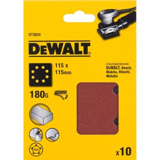 PAPIER ŚCIERNY 115X115MM RZEP GR.180 DEWALT DT3024-QZ