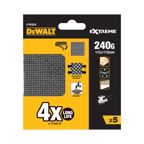 SIATKA ŚCIERNA 115X115 MM GR 240 DEWALT DTM3025-QZ