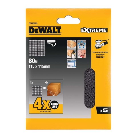 SIATKA ŚCIERNA 115X115 MM GR 80 DEWALT DTM3022-QZ