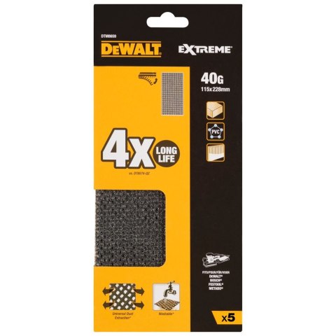 SIATKA ŚCIERNA 115X128 MM GR 40 DEWALT DTM8659-QZ