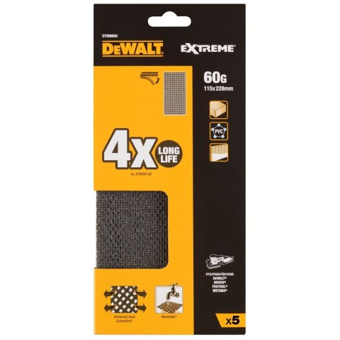 SIATKA ŚCIERNA 115X128 MM GR 60 DEWALT DTM8660-QZ