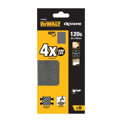 SIATKA ŚCIERNA 93X190 MM GR 120 DEWALT DTM8622-QZ