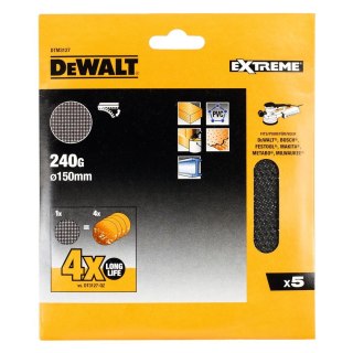 SIATKA ŚCIERNA Ø 150 GR. 240 (5SZT.) DEWALT DTM3127-QZ