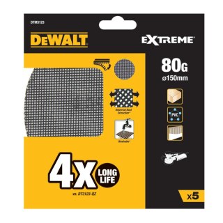 SIATKA ŚCIERNA Ø 150 GR. 80 (5SZT.) DEWALT DTM3123-QZ