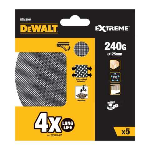 SIATKA ŚCIERNA ŚR.125 MM GR 240 DEWALT DTM3107-QZ