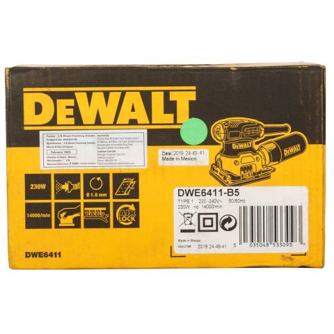 SZLIFIERKA OSCYLACYJNA 1/4" 230W DEWALT DWE6411-QS