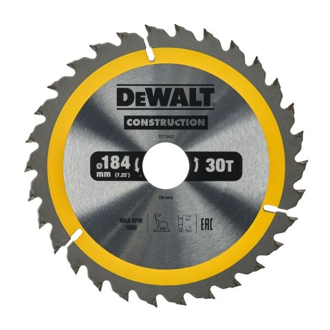 TARCZA 184X30MM 30T AC DEWALT DT1942-QZ