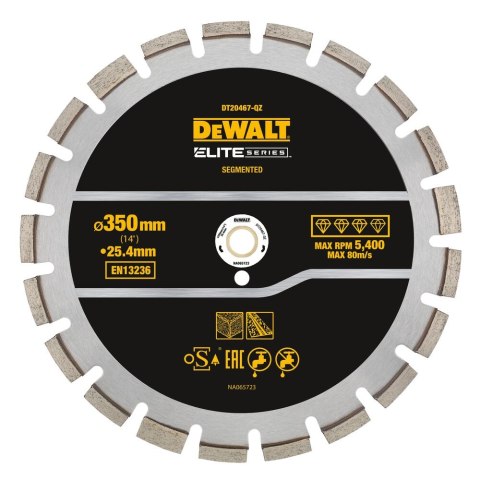 TARCZA 350MM ELITE DO ASFALTU/BETONU DEWALT DT20467-QZ