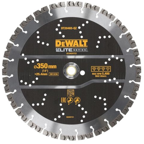 TARCZA 350MM ELITE PRĘTY ZBROJ./BETON DEWALT DT20465-QZ