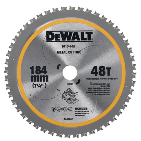 TARCZA CSB DO DCS383 184MMX20MMX48T DEWALT DT1044-QZ