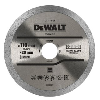 TARCZA DIAM. 110MM X 20MM HARD TILE DEWALT DT3715-QZ