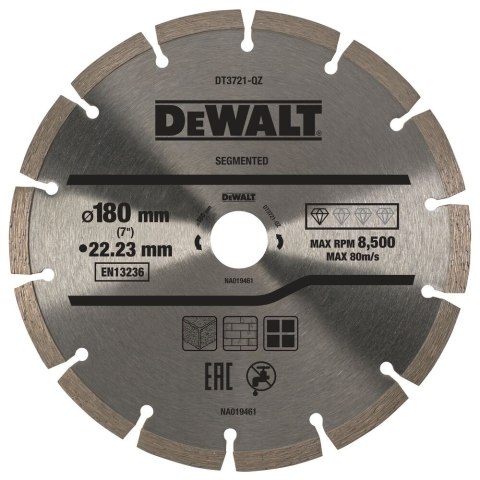 TARCZA DIAM.180X22.2MM, 2.1MM DEWALT DT3721-QZ