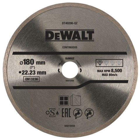 TARCZA DIAM.180MM/22.2MM DEWALT DT40206-QZ