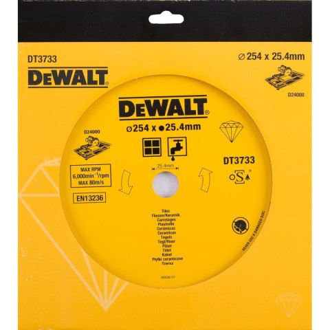 TARCZA DIAM.250MM, DO PŁYTEK CERAM.NA MOKRO DEWALT DT3733-XJ