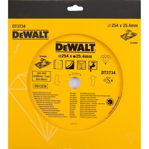 TARCZA DIAM.250MM, DO PORCELANY I KAMIENIA DEWALT DT3734-XJ