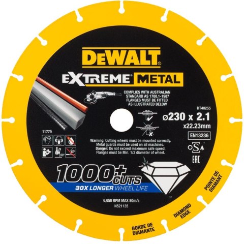 TARCZA DIAM.DO CIĘCIA EXTREME 230X22.23X2.1 DEWALT DT40255-QZ
