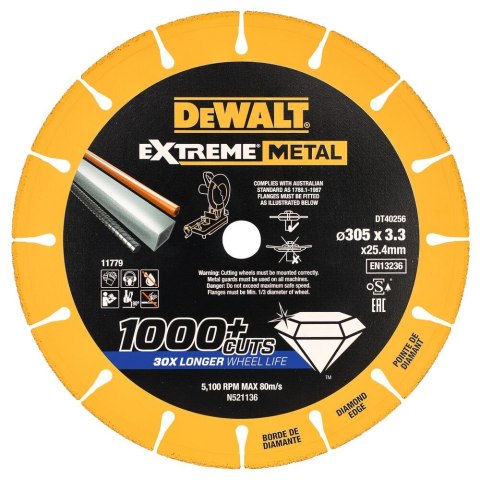 TARCZA DIAM.DO CIĘCIA EXTREME 300X25.4X3.3 DEWALT DT40256-QZ