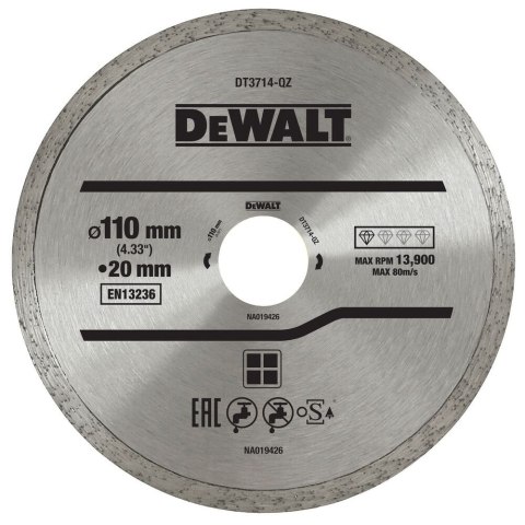 TARCZA DIAM. DO CIĘCIA PŁYTEK 110X20MM DEWALT DT3714-QZ