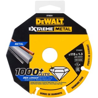 TARCZA DIAM.EXTREME METAL 115X22.23X1.3MM DEWALT DT40251-QZ