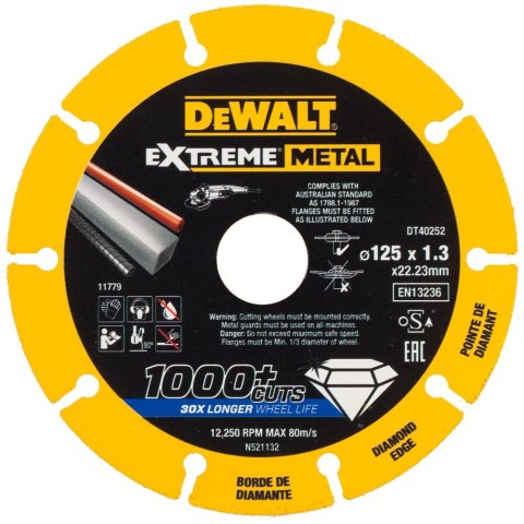 TARCZA DIAM.EXTREME METAL 125X22.23X1.3MM DEWALT DT40252-QZ