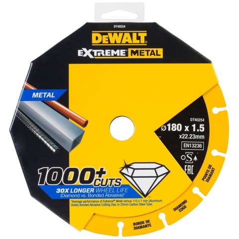 TARCZA DIAM.EXTREMEMETAL 180X22.23X1.5MM DEWALT DT40254-QZ