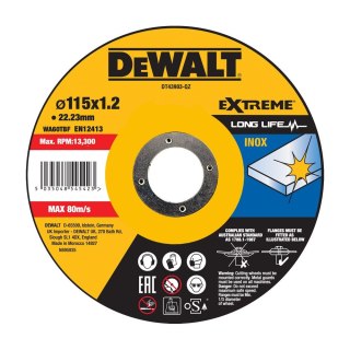 TARCZA DO CIĘCIA 115 X 1.2MM EXTREME CUTTING INOX DEWALT DT43903-QZ