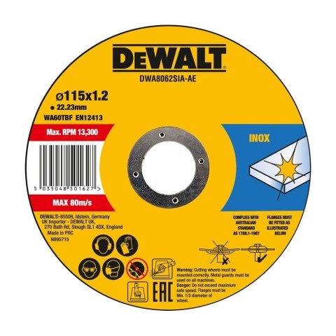 TARCZA DO CIĘCIA 115X22.23X1.2 MM DEWALT DWA8062SIA-AE