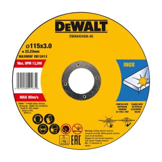TARCZA DO CIĘCIA 115X22.23X3 MM DEWALT DWA8434SIA-AE