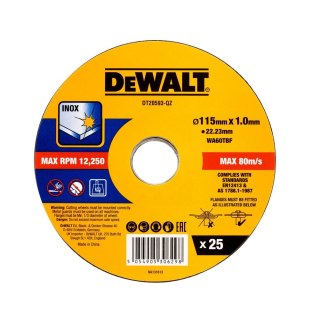 TARCZA DO CIĘCIA 115MM X 1MM 25SZT DEWALT DT20593-QZ