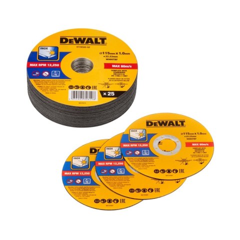 TARCZA DO CIĘCIA 115MM X 1MM 25SZT DEWALT DT20593-QZ