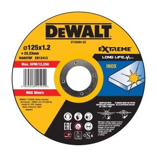 TARCZA DO CIĘCIA 125 X 1.2MM EXTREME CUTTING INOX DEWALT DT43904-QZ
