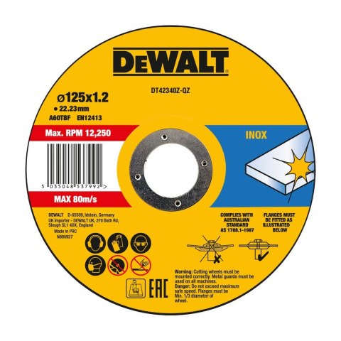 TARCZA DO CIĘCIA 125 X 2,1 X 22,23 MM DEWALT DT42340Z-QZ