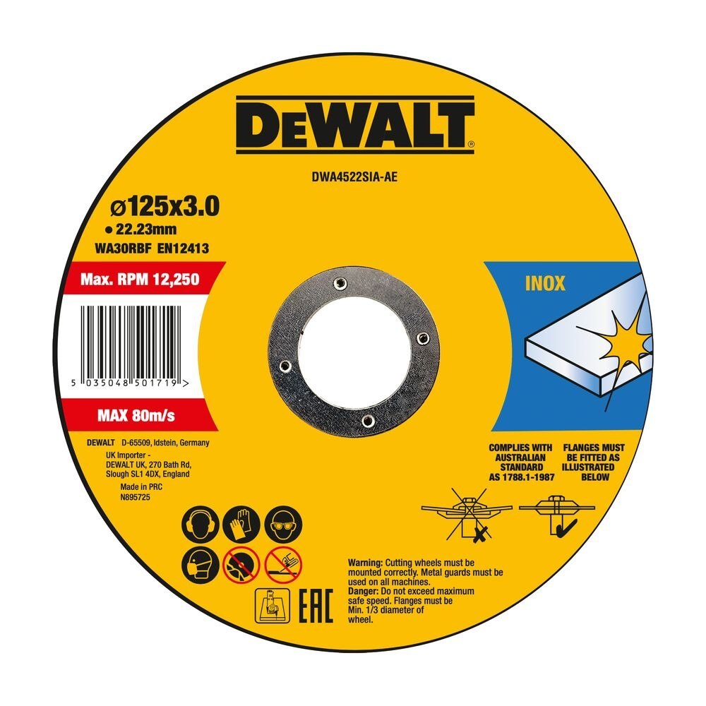 TARCZA DO CIĘCIA 125X22.23X3 MM DEWALT DWA4522SIA-AE