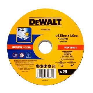 TARCZA DO CIĘCIA 125MM X 1MM 25SZT DEWALT DT20594-QZ