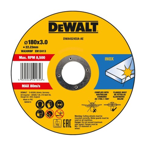 TARCZA DO CIĘCIA 180X22.23X3 MM DEWALT DWA4524SIA-AE
