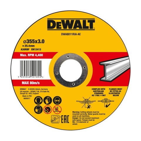 TARCZA DO CIĘCIA 355X25.4X3 MM DEWALT DWA8011RIA-AE
