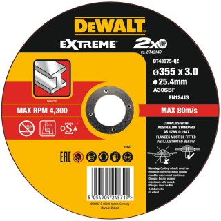 TARCZA DO CIĘCIA 355 X 3 X 25.4MM DEWALT DT43975-QZ